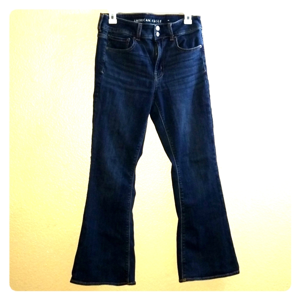 American Eagle hi-rise artist flare jeans (petite)